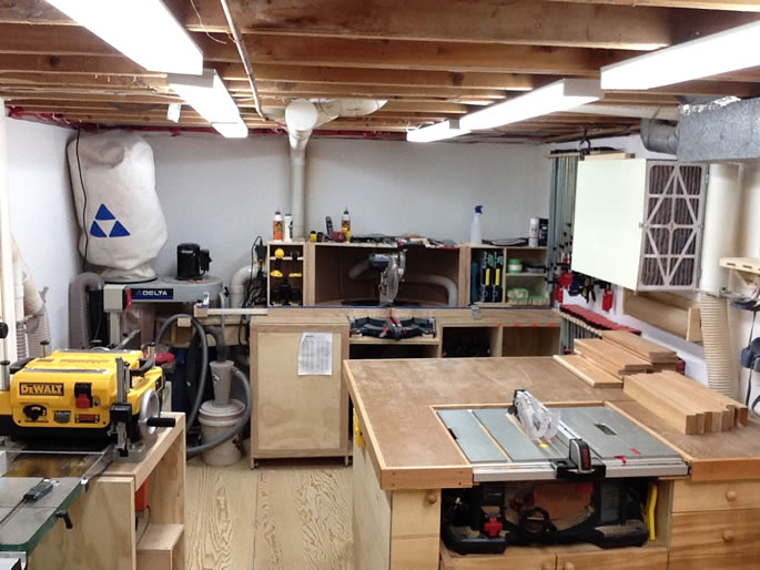 small basement shop woodworking